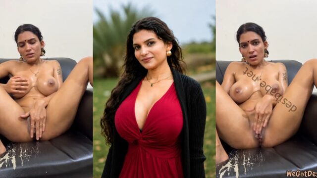 Resmi Nair Goes Fully Nude, Rubs Her Wet Pussy and Takes a Thick Cumshot on Her Face